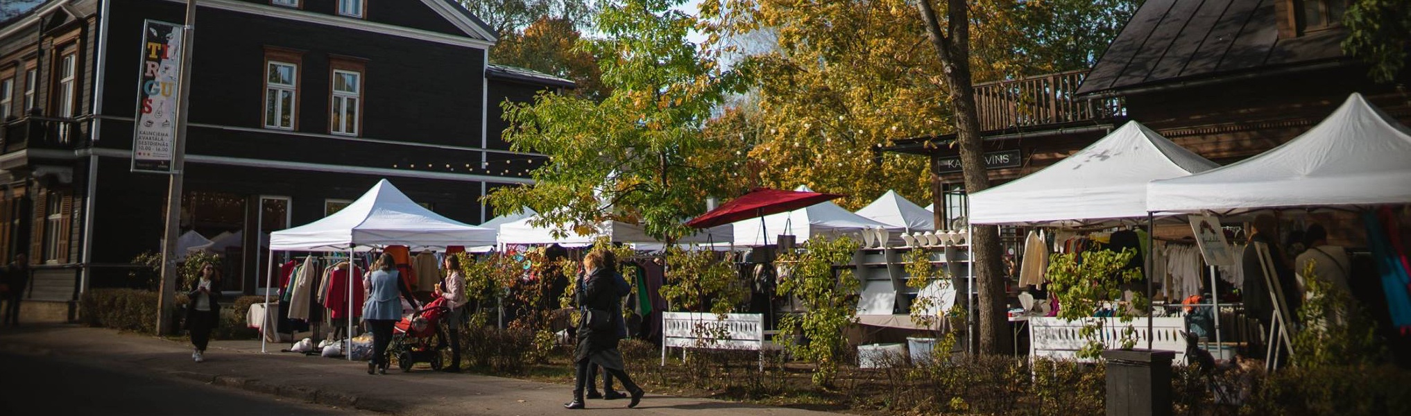 Social and creative entrepreneurs from Latvia and Estonia meet at a sunny outdoor market in Riga